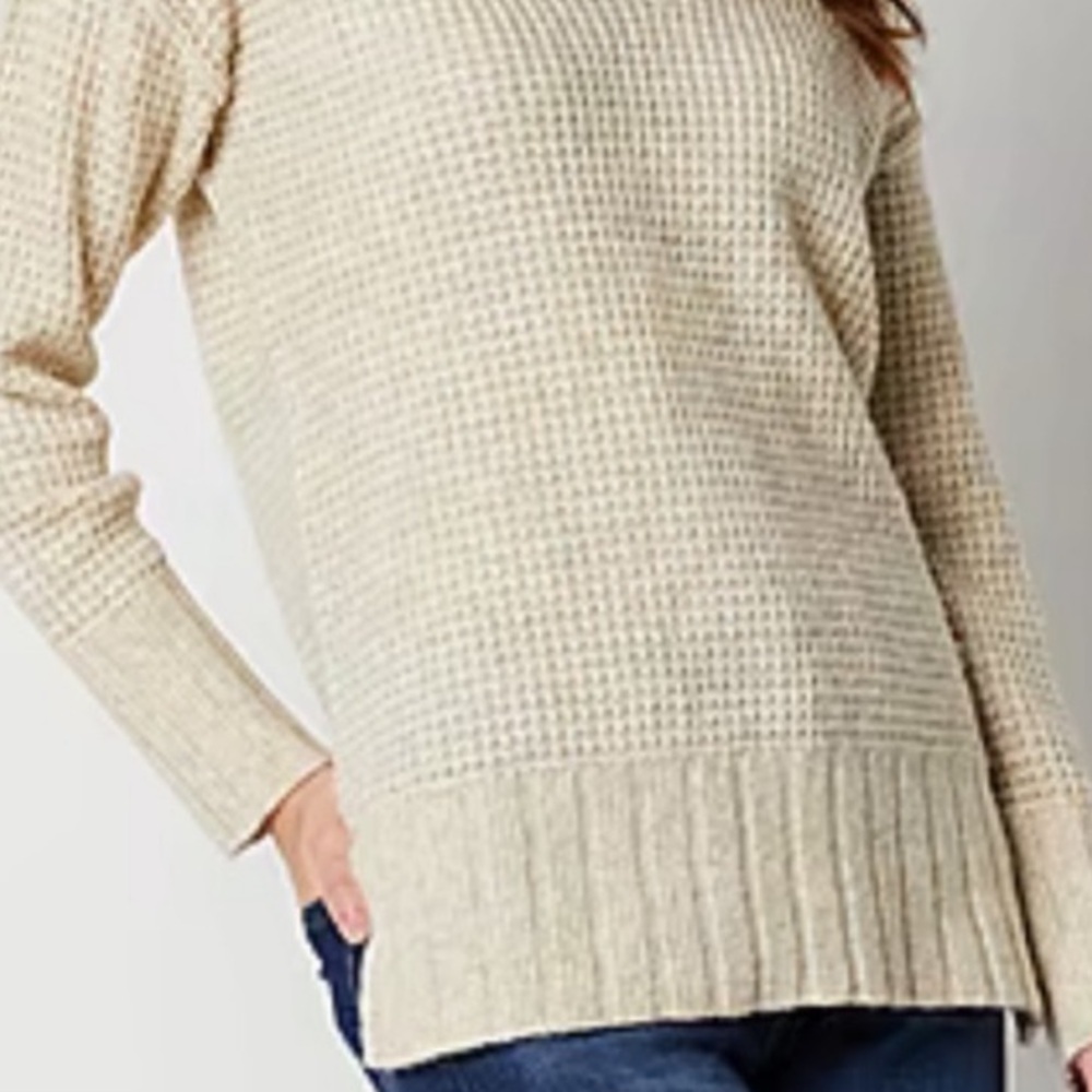 A.N.A Women's V-Neck Waffle Knit Sweater - Picture 2 of 11